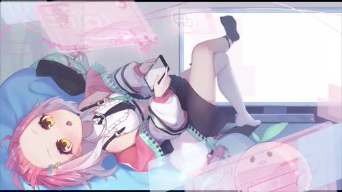 桃姆Q吃手手 仰躺大屏幕
