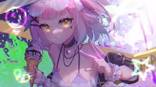 桃姆Q吃手手 赛博泳装