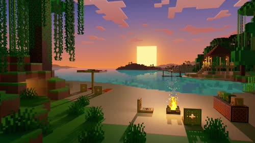 Minecraft Soothing Scenes – Relaxing Beach Escape