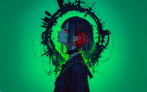 极客云  girl green （桌面美化）