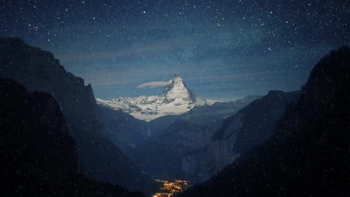 Alps Mountains - Windy & Snowing