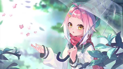 桃姆Q吃手手 下雨撑伞